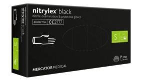 Rękawiczki jednorazowe nitrylowe czarne  roz. S 100 szt.