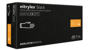 Rękawiczki jednorazowe nitrylowe czarne  roz. XS 100 szt.