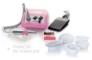 Zestaw: Frezarka Pink + Miseczki do manicure